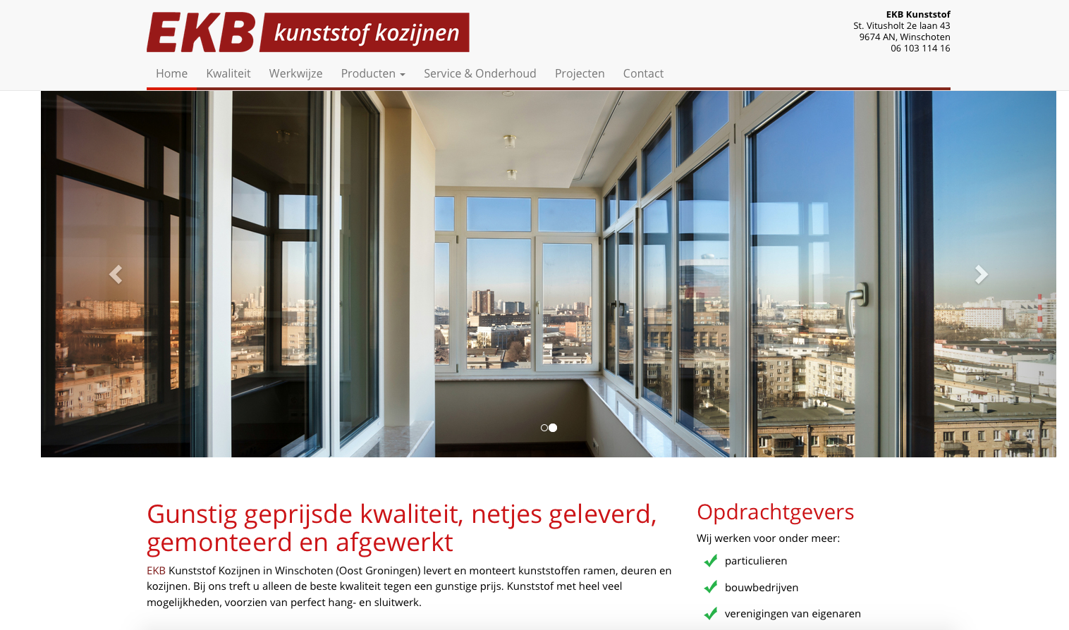 Ten Have Tekst verzorgde de SEO copywriting voor de nieuwe website van EKB Kunststof Kozijnen in Winschoten.
