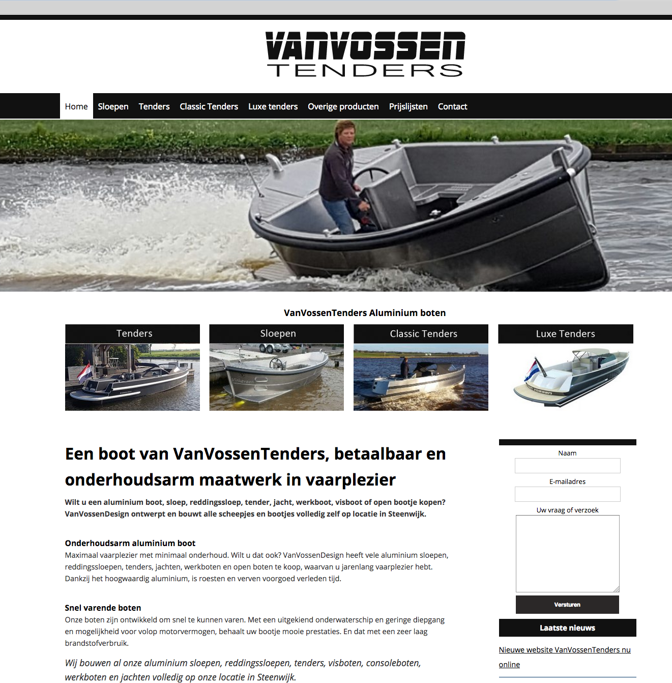 Ten Have Tekst verzorgde het webteksten schrijven voor de nieuwe website van Van Vossen Tenders in Steenwijk..